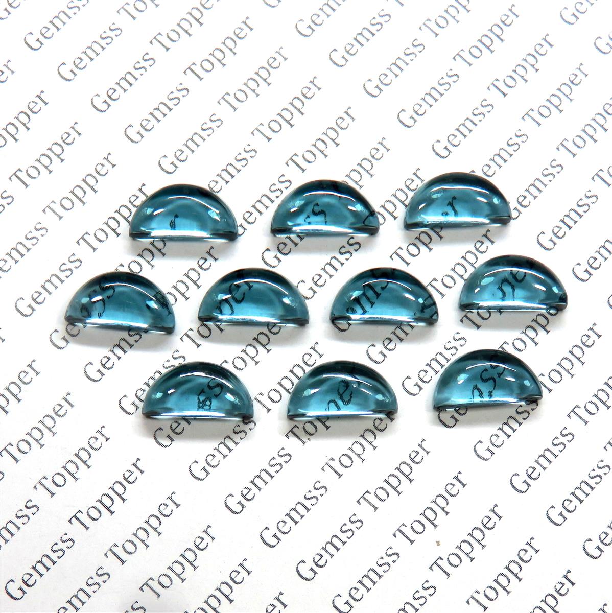 London Blue Topaz 6x12 mm D Shape Cabochon